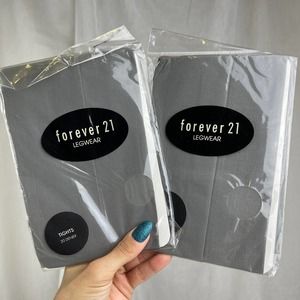 BUNDLE 2 NWT Light Grey Semi Sheer Tights 20 Denier Forever 21 Size S / M